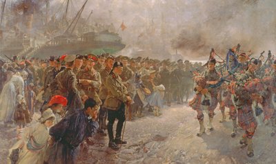 Landing van de Eerste Canadese Divisie in St. Nazaire, 1915 door Edgar Bundy